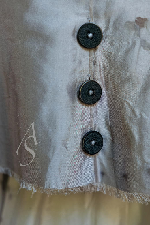 Mutedance  银灰色系扣收腰真丝衬衫 商品图5