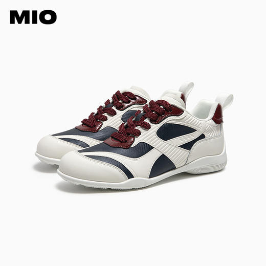 MIO米奥时尚拼色圆头系带德训鞋街头风轻便休闲女鞋M251566911 商品图2