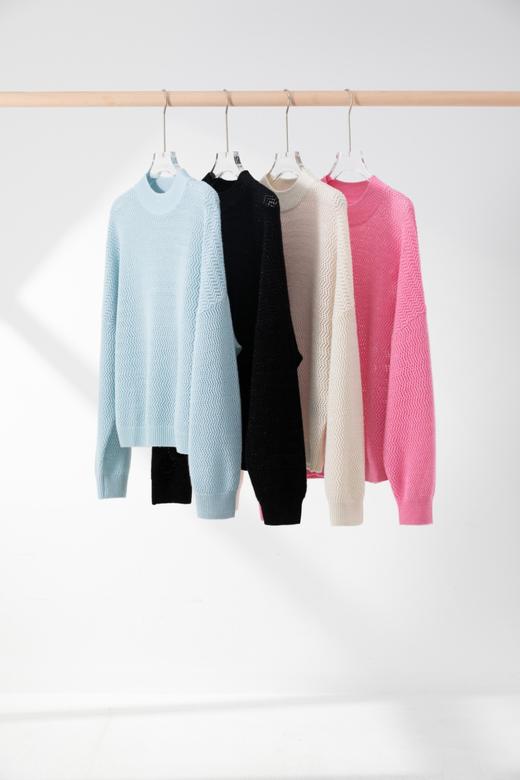 不经意的高级感 | 100纯羊绒细闪春款圆领针织上衣 商品图0