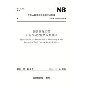 潮流发电工程可行性研究报告编制规程 NB/T 11567—2024『作者：国家能源局』