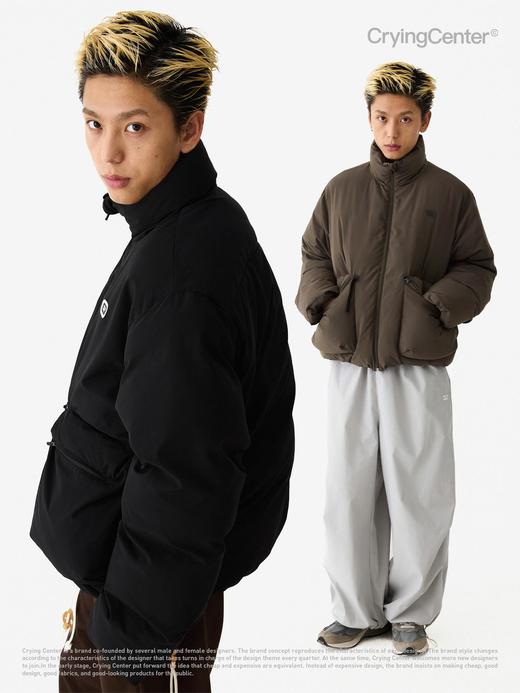 CryingCenter 棕黑两色面包立体口袋棉服 哭喊中心 商品图2