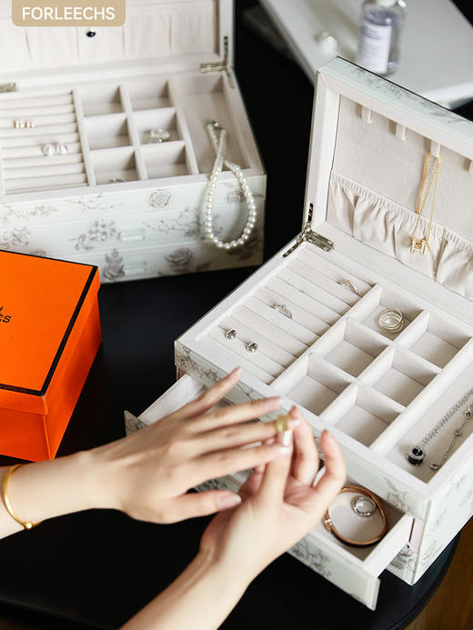 首饰收纳盒新婚礼物黄金饰品高档精致轻奢玻璃首饰盒 商品图3