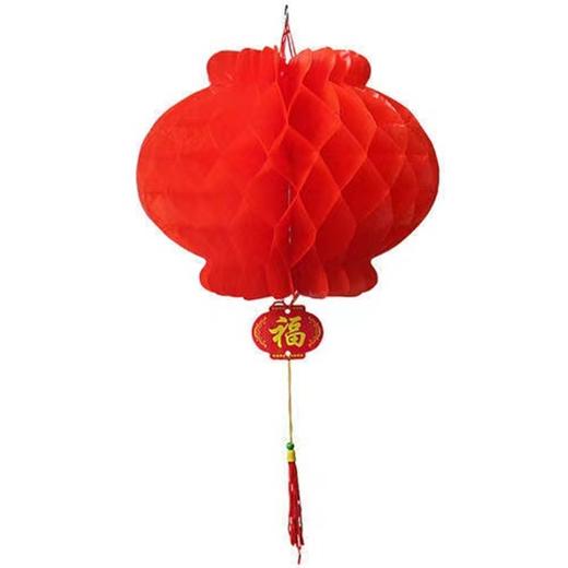 新年塑纸灯笼45cm30cm15cm1个  红色蜂窝折叠喜庆小灯笼 中秋春节装饰塑料纸灯笼 商品图3