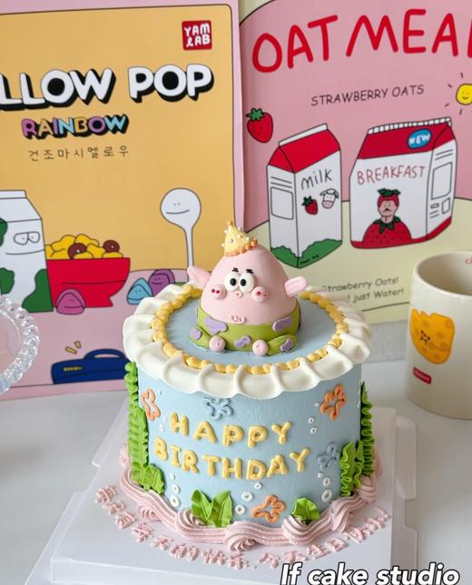 【臻品系列】---手绘立体奶油霜公仔【派大星】儿童蛋糕 商品图0