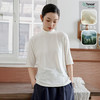 雀说新款半高领半袖打底衫女基础百搭纯色高级感羊毛t恤上衣AL6419 商品缩略图0