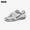 MIO米奥纯色圆头蕾丝系带德训鞋时尚轻便休闲女单鞋M251566963 商品缩略图1