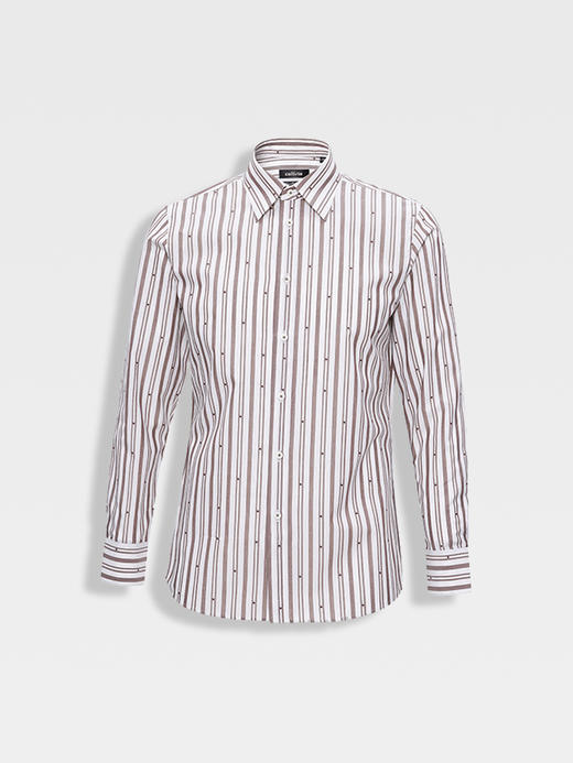 callisto松弛系列米色条纹亲肤棉衬衫 商品图0