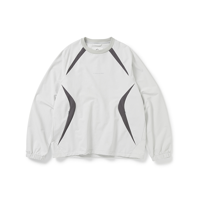 WHEELS and WIND 机能性拼接伸缩性圆领套头卫衣