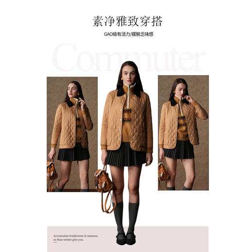 乔万尼复古格纹轻暖棉服外套EM4K648 商品图3