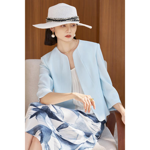 【醋酸外套】2026春季时尚简约通勤百搭七分袖小外套5271 商品图3