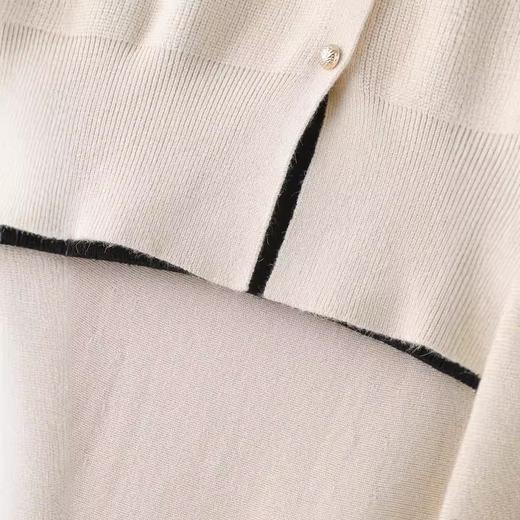 雀说针织连衣裙女中长裙拼接纯色套装裙过膝正式场合时尚气质裙子女装AL8986 商品图4