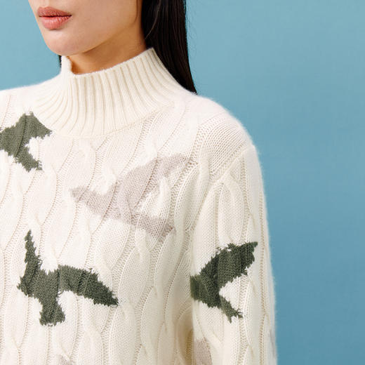 东黎 • 山羊绒女士秋冬提花半高领套衫 4585 商品图4