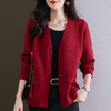 雀说毛衣外套女新款v领针织开衫春秋外穿时尚气质上衣AL6056 商品缩略图1