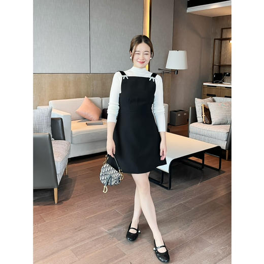 新年折扣 2501201   蝴蝶结扣吊带连衣裙 商品图6