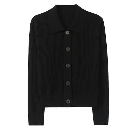 CC-103-A18102小个子针织开衫女士春秋季上衣2025新款娃娃领宽松短款毛衣外套女 商品图4