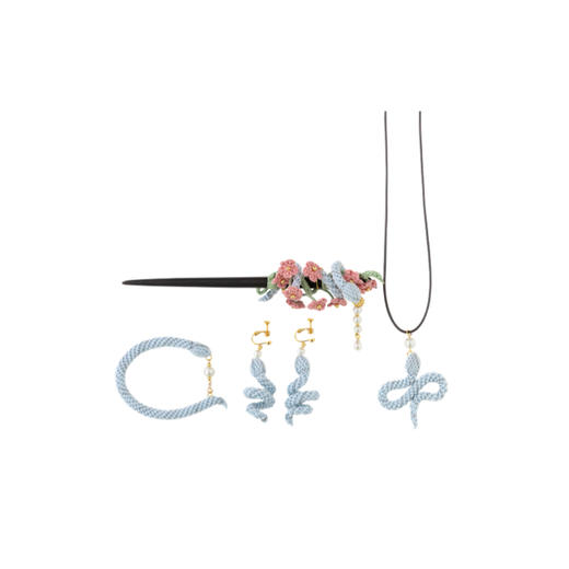 苏苏姐家贞青永偕套装手工diy钩针编织蕾丝线材料包耳饰项链手链 商品图4