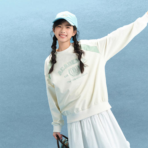 笛莎Deesha青少年女童卫衣2025春季女童圆领卫衣 商品图2