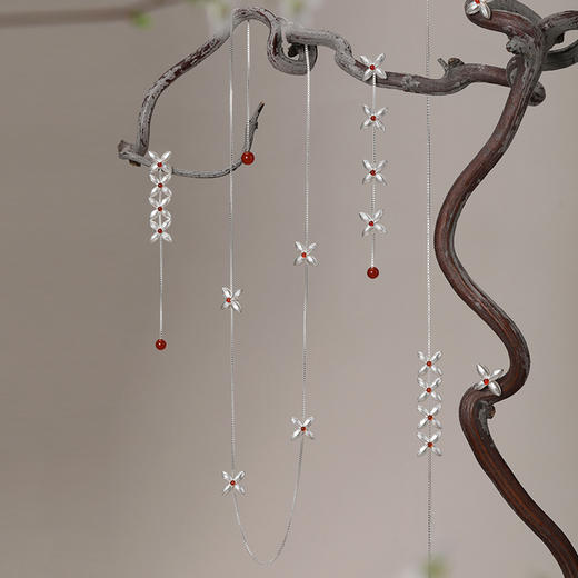 【以花迎春·以钱迎福】走花路行大运·连钱纹 红绳/项链/耳钉系列 商品图0