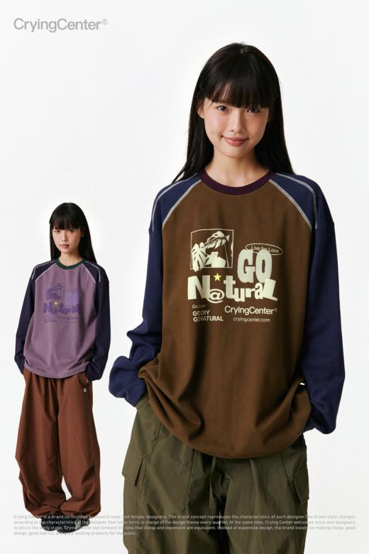 CryingCenter GoNatural拼接插肩袖长Tee 哭喊中心 商品图0