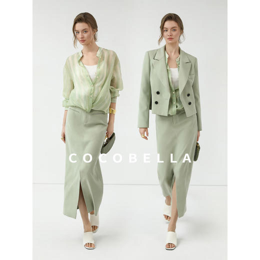 COCOBELLA[莱赛尔]微透视条纹衬衫女设计感拧花遮阳衫SR7070 商品图3