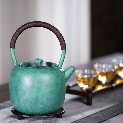 朱炳仁铜 【名称：古风福禄壶】新中式 铜壶 茶具茶器 商品图1
