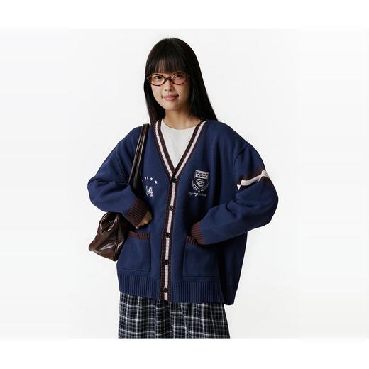 CryingCenter CCC藏青咖啡复古学院风开衫 哭喊中心 商品图1