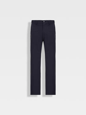 callisto藏青聚酯纤维混纺休闲裤