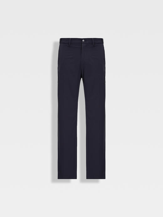 callisto藏青聚酯纤维混纺休闲裤 商品图0