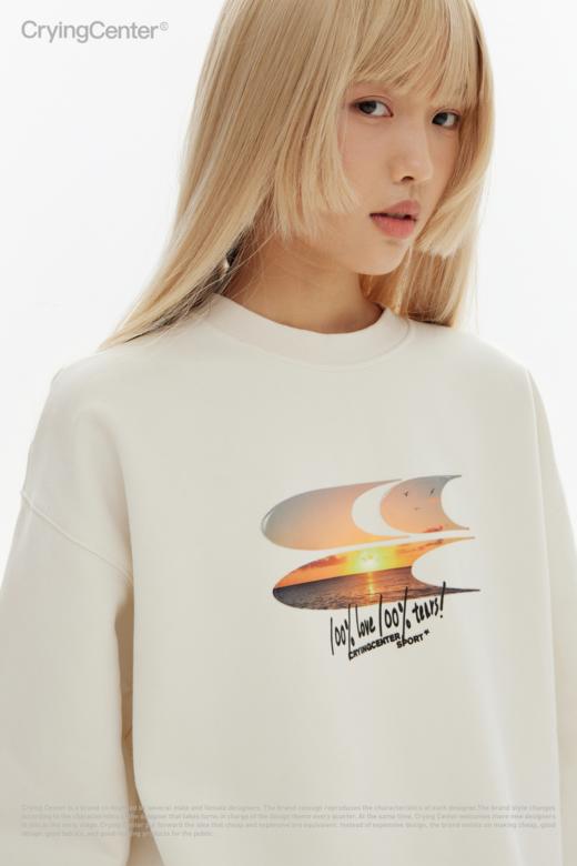 CryingCenter 黄昏海景果冻质感logo圆领加绒卫衣 哭喊中心 商品图4