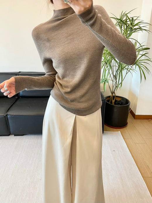 114-1镇店 亲戚工厂 th同用料 扬子羊毛纱 半高领 基础款 春秋冬 针织打底衫 商品图8