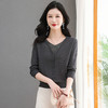 CC-NN-2502春秋季新款拼接假两件设计感针织打底衫时尚气质温柔宽松上衣 商品缩略图1