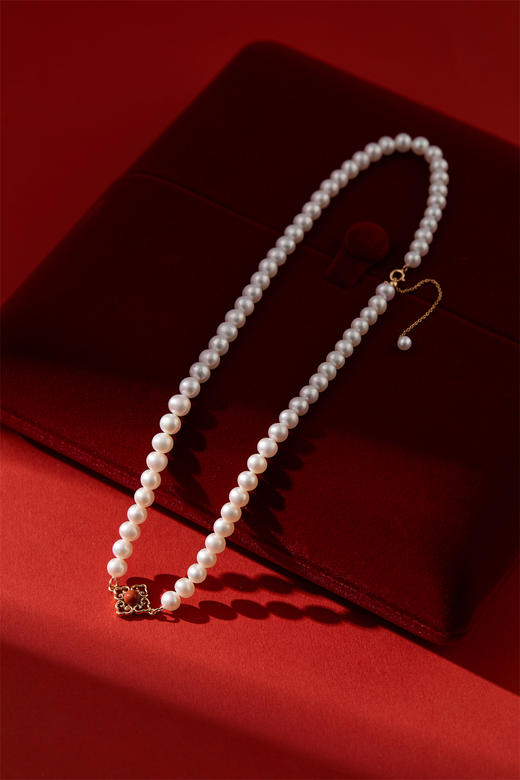 万事如意 四叶草（南红）珍珠项链 商品图4