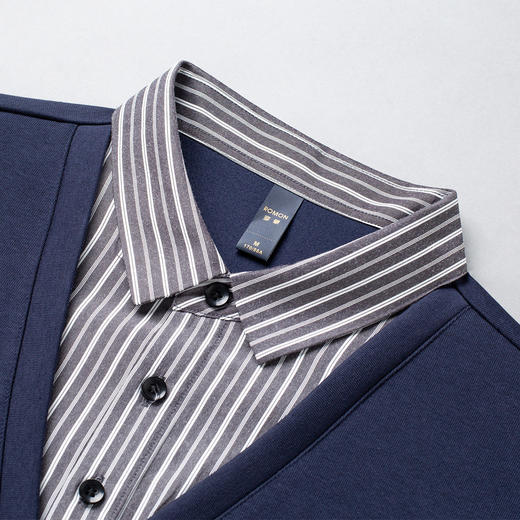 罗蒙男士秋冬针织衫休闲百搭舒适男毛衣简约通勤假两件针织衫男 商品图4