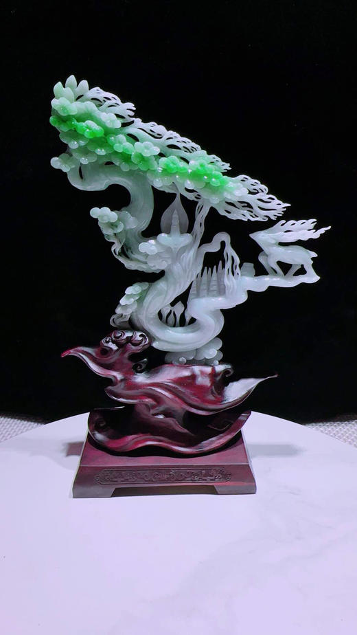 620799翡翠摆件【鹿鸣蝉音】 商品图3