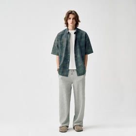 714street复古运动肌理感织带卫裤男2025春季新款质感直筒休闲裤