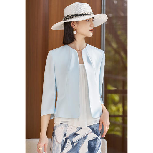 【醋酸外套】2026春季时尚简约通勤百搭七分袖小外套5271 商品图2