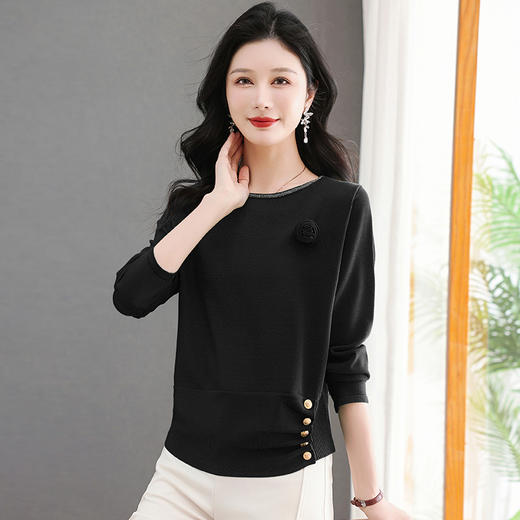 CC-NN-2501设计感时髦洋气宽松羊毛针织衫2025春秋新款纯色优雅百搭小众上衣 商品图2