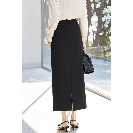 剩S 米思阳2025秋新品通勤优雅中长款直筒一步裙半身裙女5598 商品图3