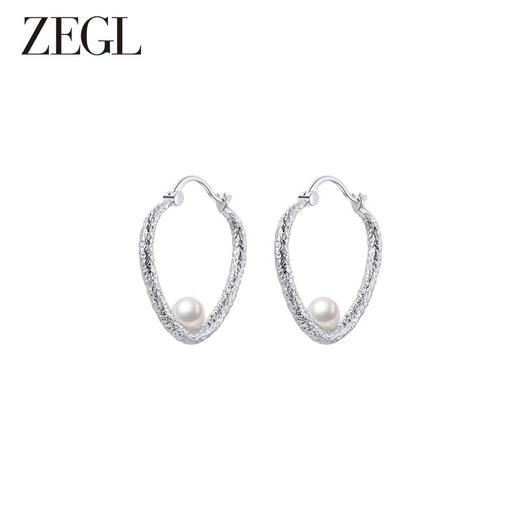 ZEGL大圈圈人造珍珠耳环女2024年新款潮圆圈耳钉高级感耳圈耳饰品 商品图0