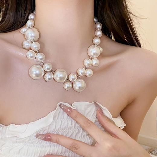 【YW】无忧购镶钻珍珠流苏项链/高级气质锁骨链HN2126(截单后7天发货) 商品图7