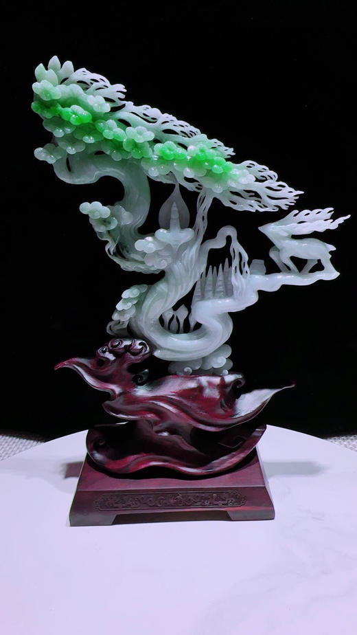 620799翡翠摆件【鹿鸣蝉音】 商品图4