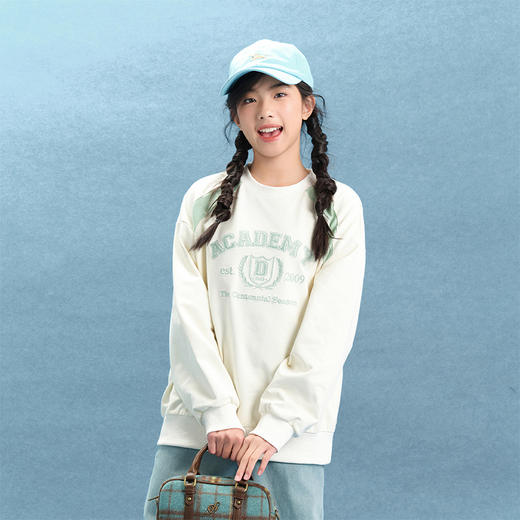 笛莎Deesha青少年女童卫衣2025春季女童圆领卫衣 商品图3