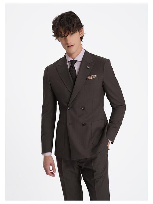 callisto松弛系列咖啡色绵羊毛西服 商品图3