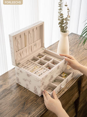 首饰收纳盒新婚礼物黄金饰品高档精致轻奢玻璃首饰盒