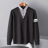 罗蒙男士秋冬针织衫休闲百搭舒适男毛衣简约通勤假两件针织衫男 商品缩略图2