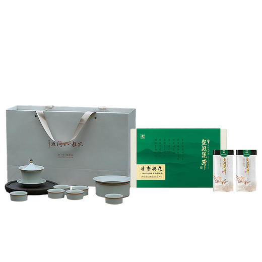 （分2个包裹发货）龙冠 木碗钉系列清香典范纯茶礼盒200g/盒+四爷的茶 （天坛茶具＋黑檀木茶盘）【ZXADCJ10.0】 商品图0