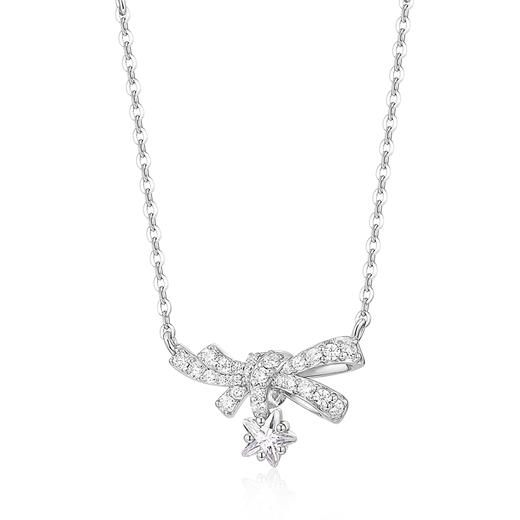 卡蒂罗KADER 星梦流星蝴蝶结项链 梦幻浪漫童话风设计锁骨链 秋冬温柔百搭配饰闪耀仙气 S925银 项链 女款 过节 礼盒款 闺蜜 商品图0