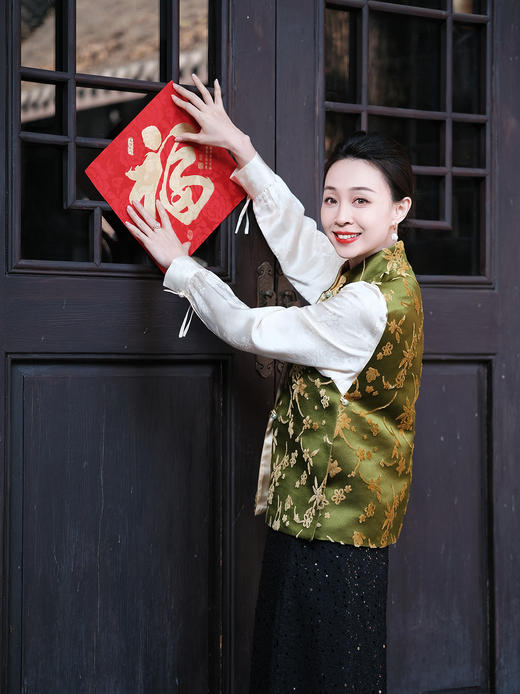 盛唐牡丹| 樱花纹漳缎对襟马甲 商品图2