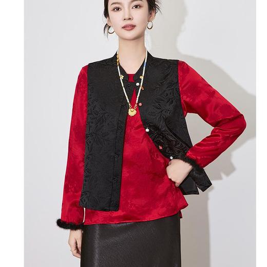 【高货wl】全新升级【铂金会员312/天猫419/差价107】(43845) 洛诗琳新中式国风马甲女2025春季复古提花刺绣马甲外套 商品图3