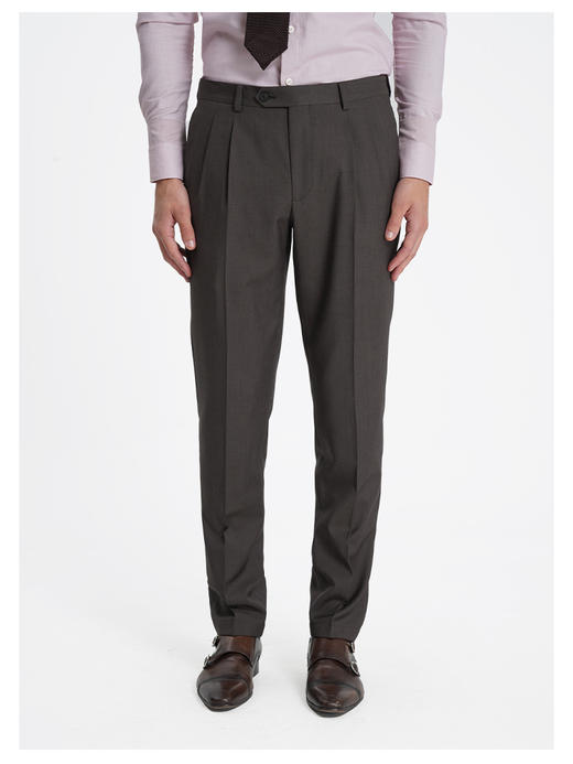 callisto松弛系列咖色绵羊毛西裤 商品图2